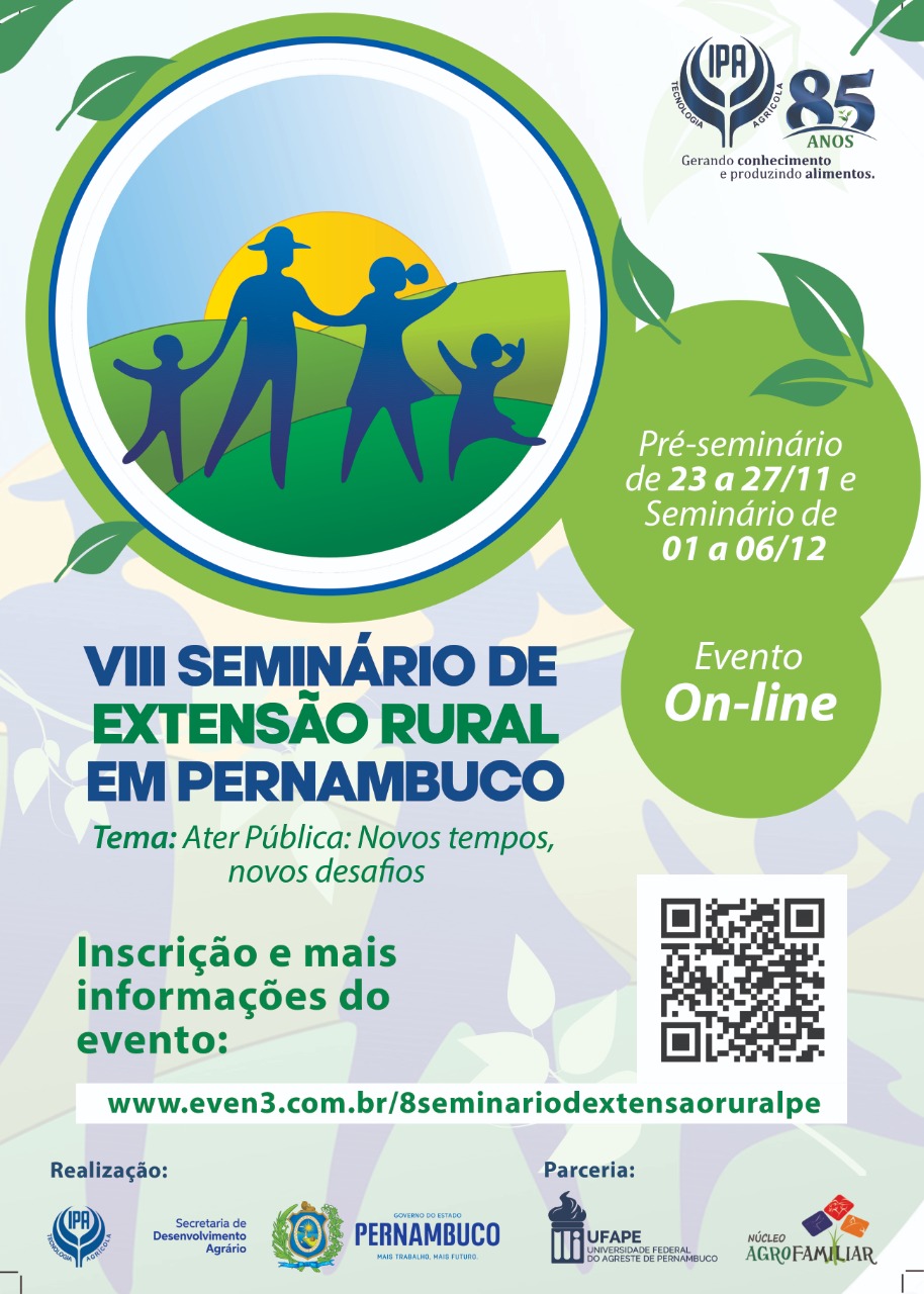 Inscrições abertas para o Seminário de Extensão Rural de Pernambuco