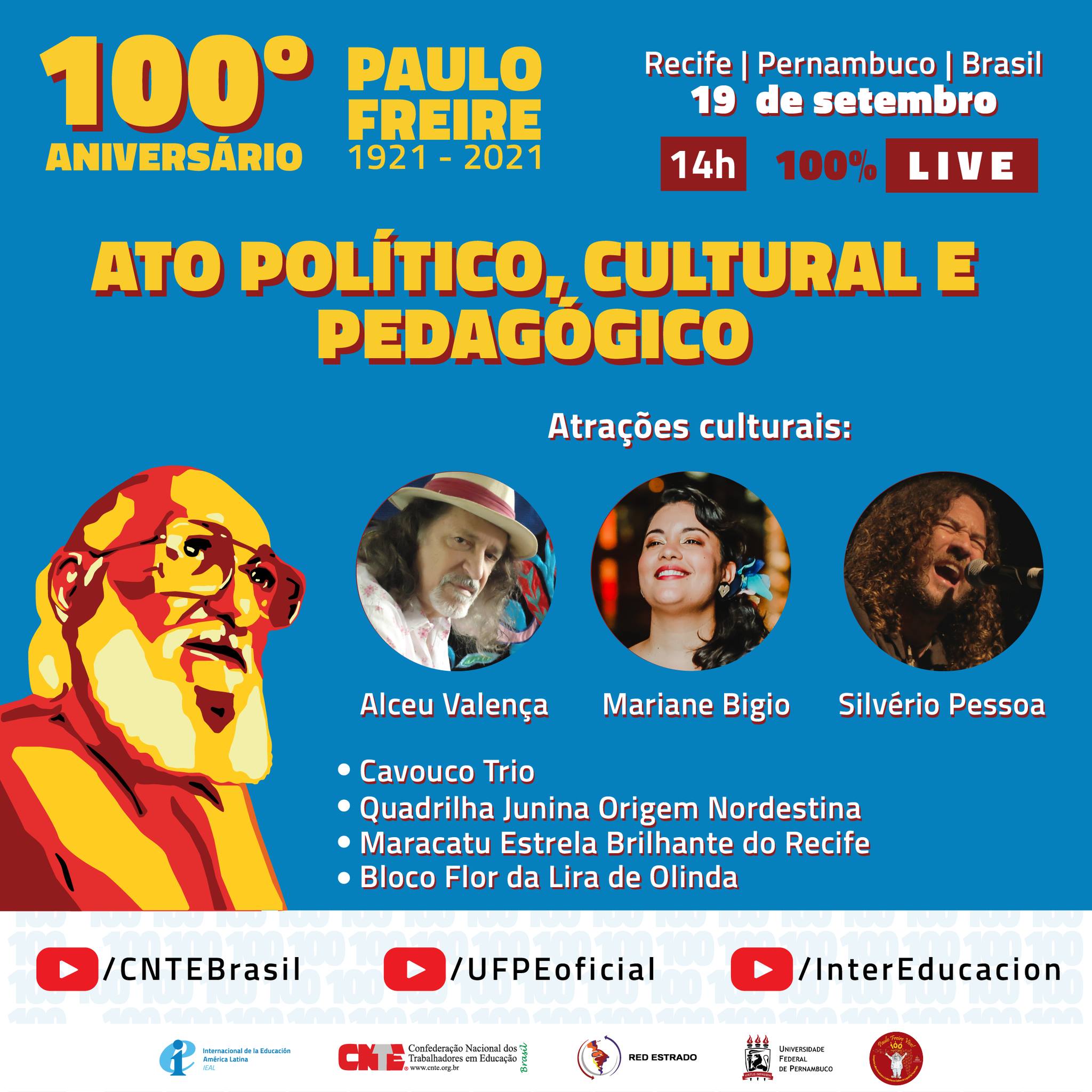 SINTEPE: Centenário de Paulo Freire