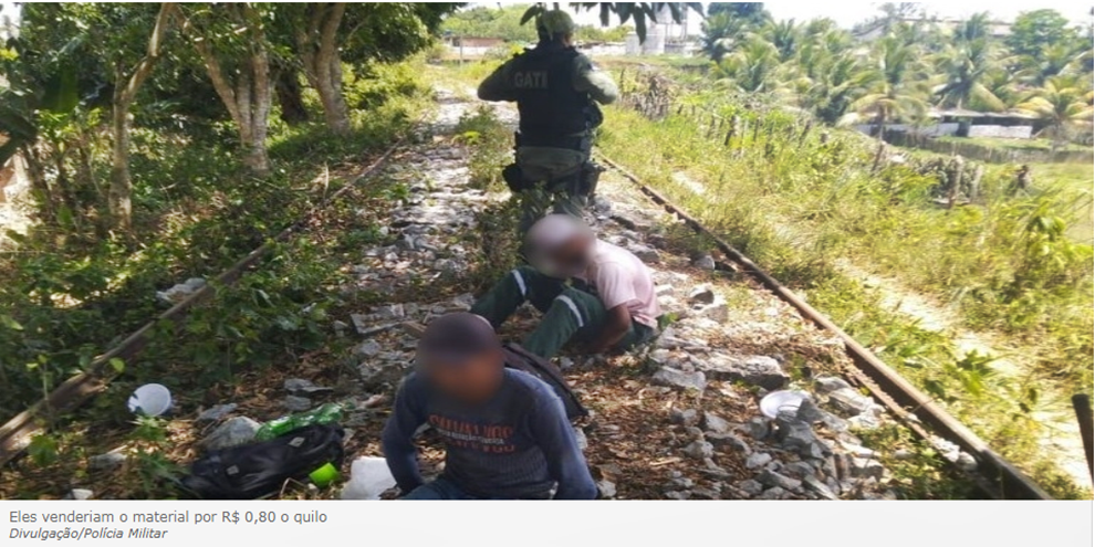 Homens são presos em Escada por furtar trilhos de trem