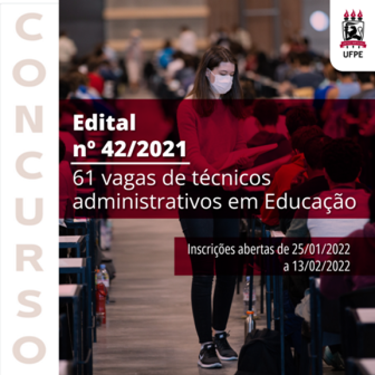 UFPE abre concurso com 61 vagas de técnicos administrativos em Educação