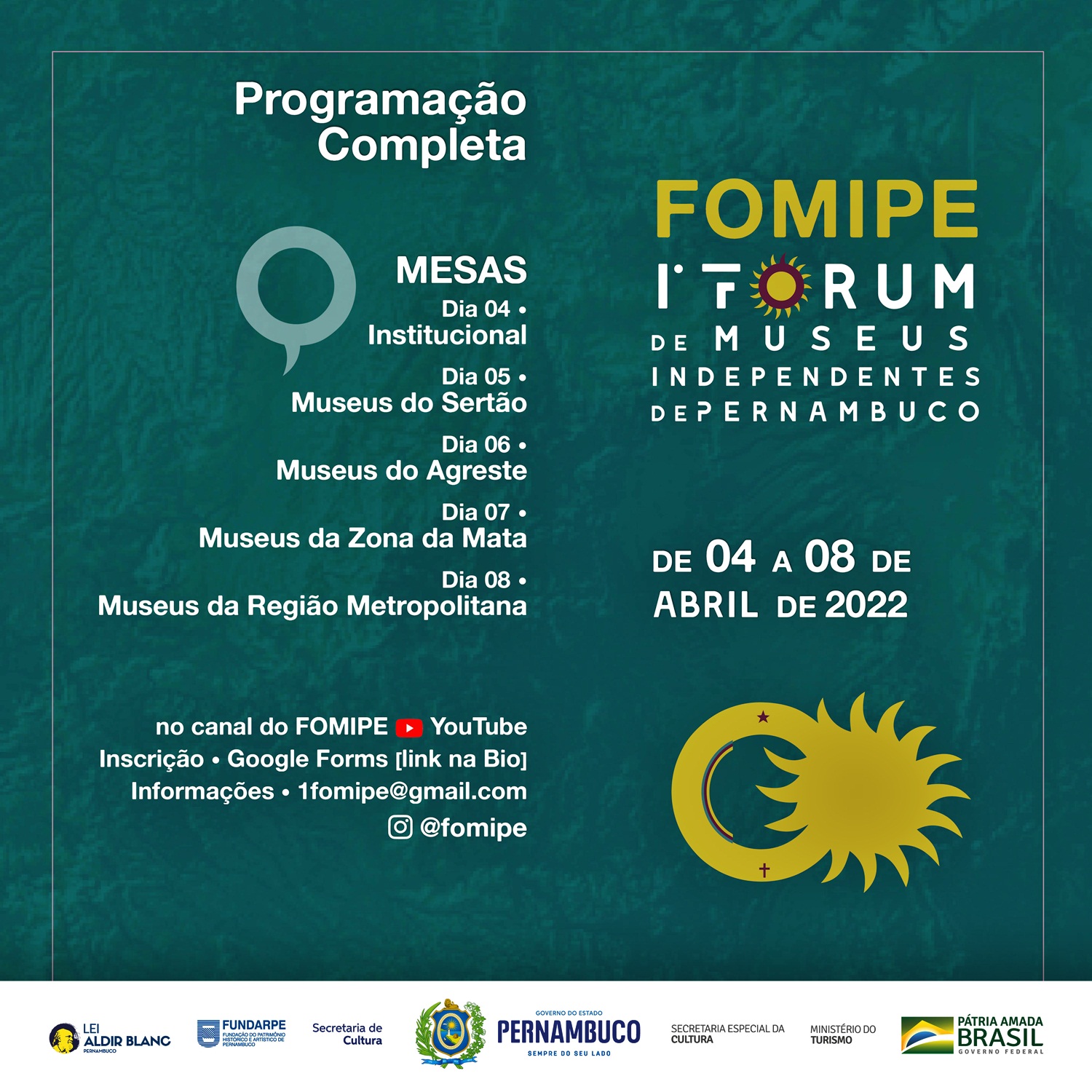 Confira programação do 1º Fórum de Museus Independentes de Pernambuco
