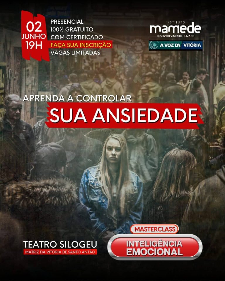Você está cansado de sofrer com Ansiedade? Palestra em Vitória nesta quinta-feira (2)