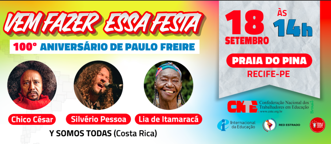 Recife receberá celebração mundial do Centenário de Paulo Freire de 17 e 20 de setembro