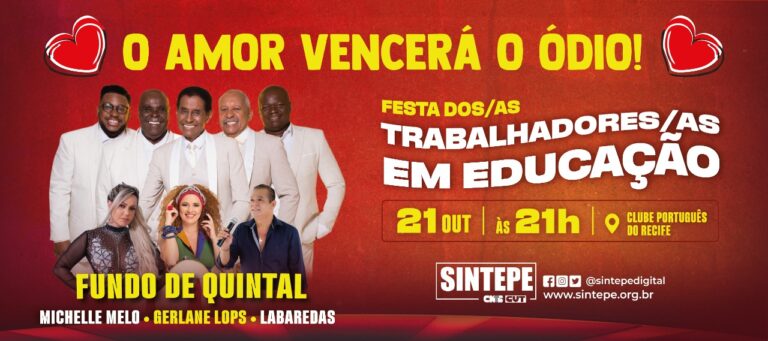 Em Recife, Festa do Trabalhador em Educação reúne grandes atrações nesta sexta-feira (21)