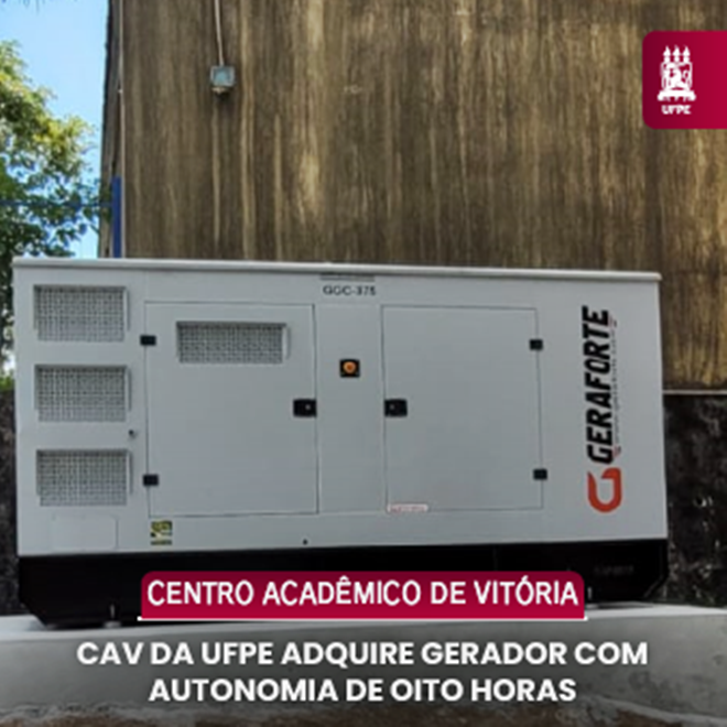 UFPE Vitória de Santo Antão adquire gerador com autonomia de oito horas