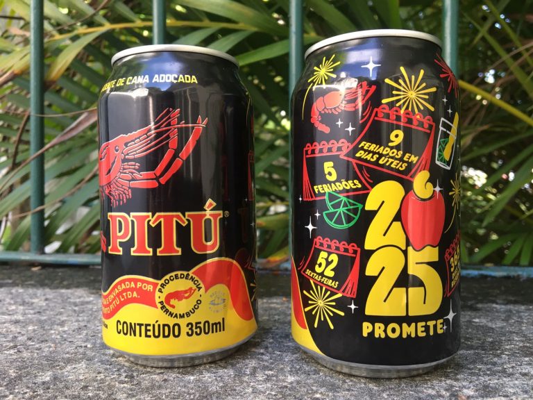 Pitú transforma latinhas em “calendário da resenha” para 2025