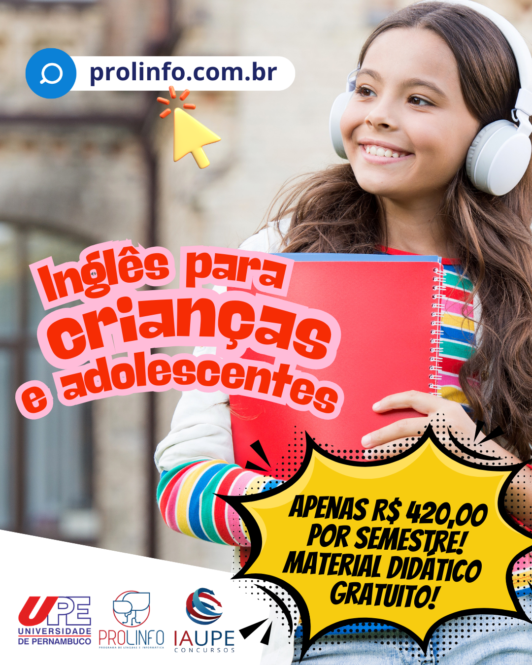 Crianças e Adolescentes podem cursar Inglês no PROLINFO da Universidade de Pernambuco