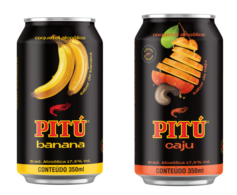 Pitú inova e traz sabores do Brasil para a lata com as versões caju e banana