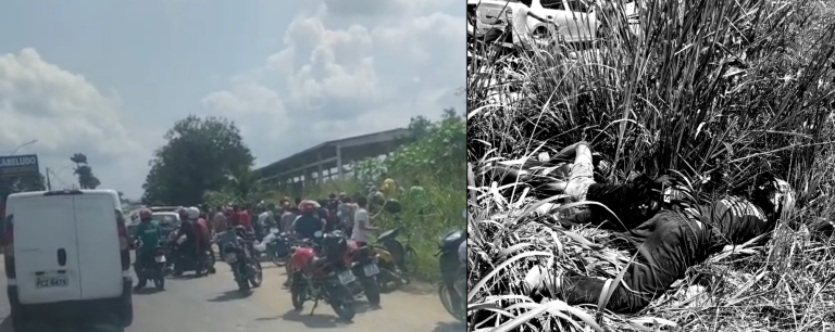 Dupla em moto morreu alvejada a tiros na Av. Henrique de Holanda