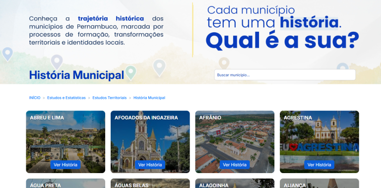 Portal da História Municipal facilita acesso às informações dos 184 municípios pernambucanos